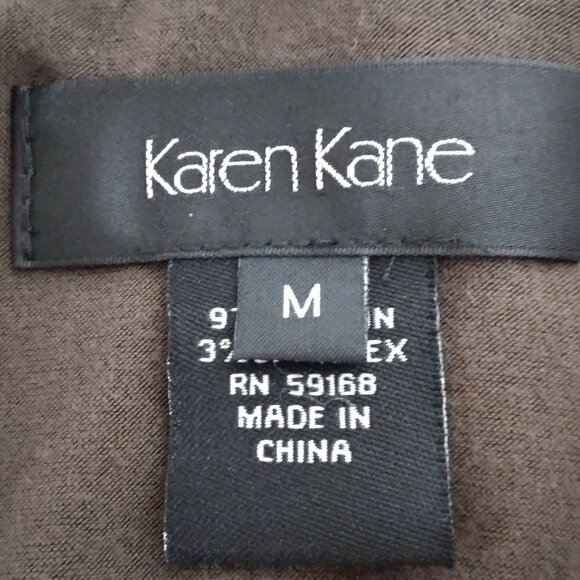 Karen Kane | Brown Sequin Wrap Front Sleeveless Knit Stretch Top | Size M - Picture 7 of 7